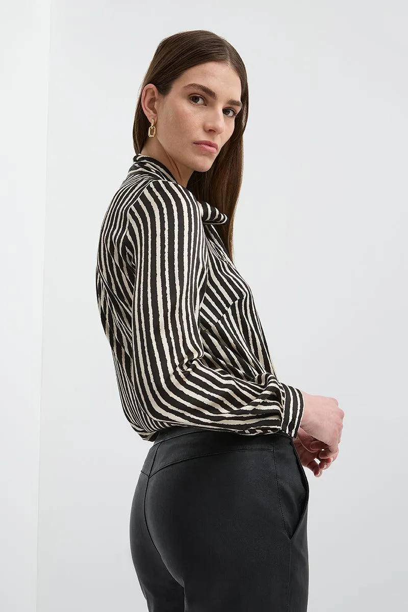 STRIPE BOW BLOUSE
