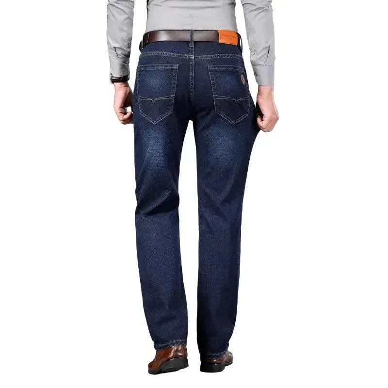 Tailored Straight Cut Denim Trousers