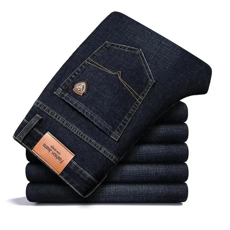 Tailored Straight Cut Denim Trousers