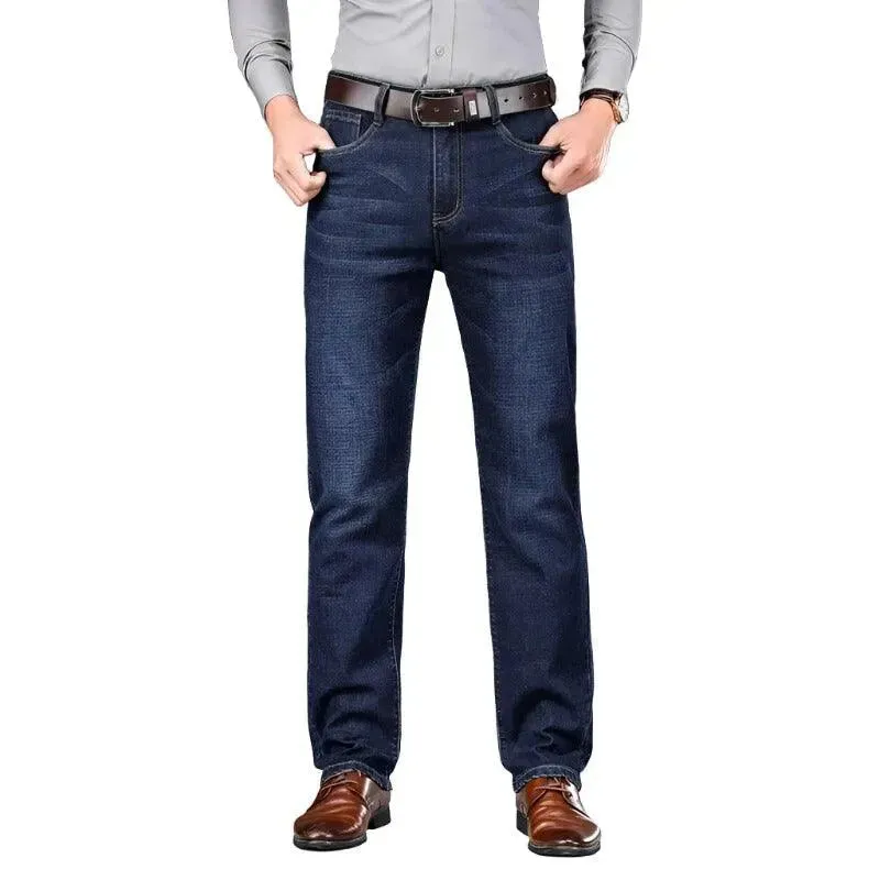 Tailored Straight Cut Denim Trousers
