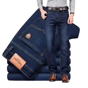 Tailored Straight Cut Denim Trousers