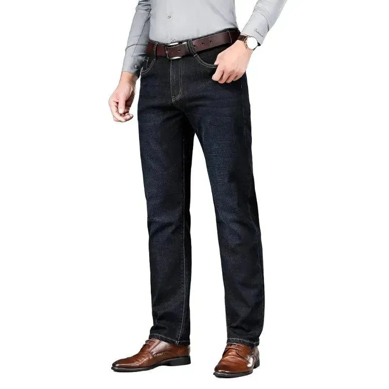 Tailored Straight Cut Denim Trousers