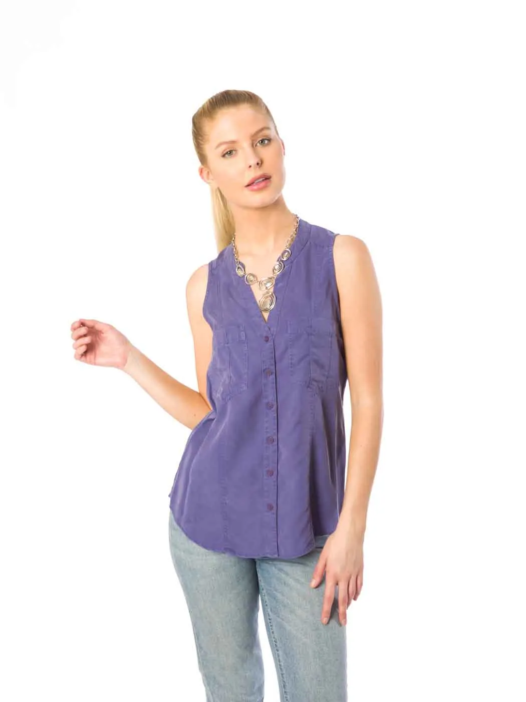 Tianello "Ivy" Light Weight TENCEL™ "ELEVA"  Sleeveless Blouse