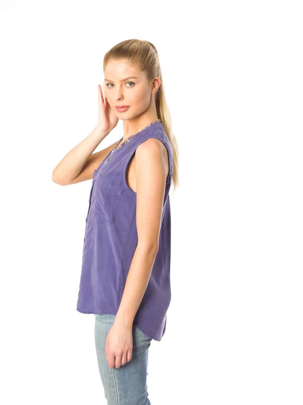 Tianello "Ivy" Light Weight TENCEL™ "ELEVA"  Sleeveless Blouse