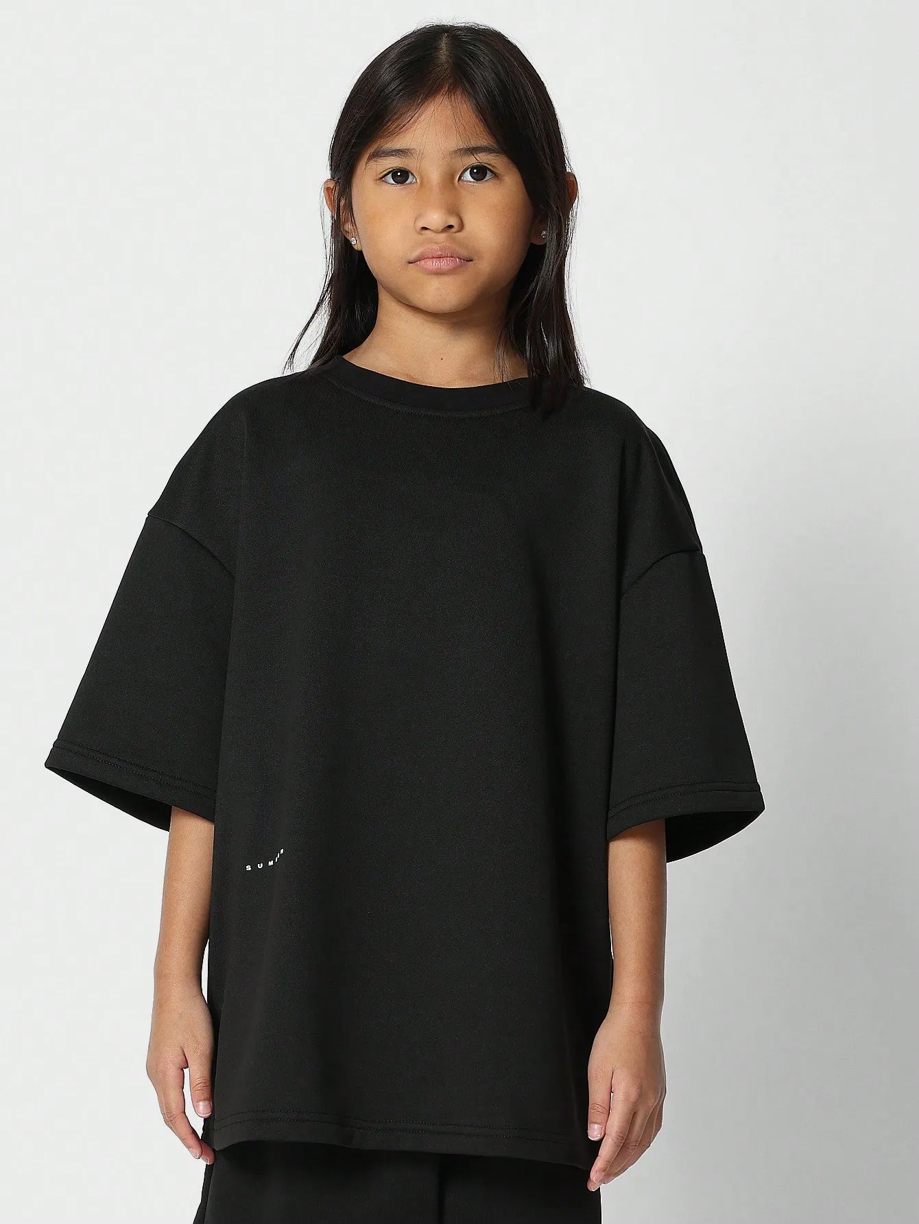 Tween Girls Oversized Fit Tee With Back Number Print