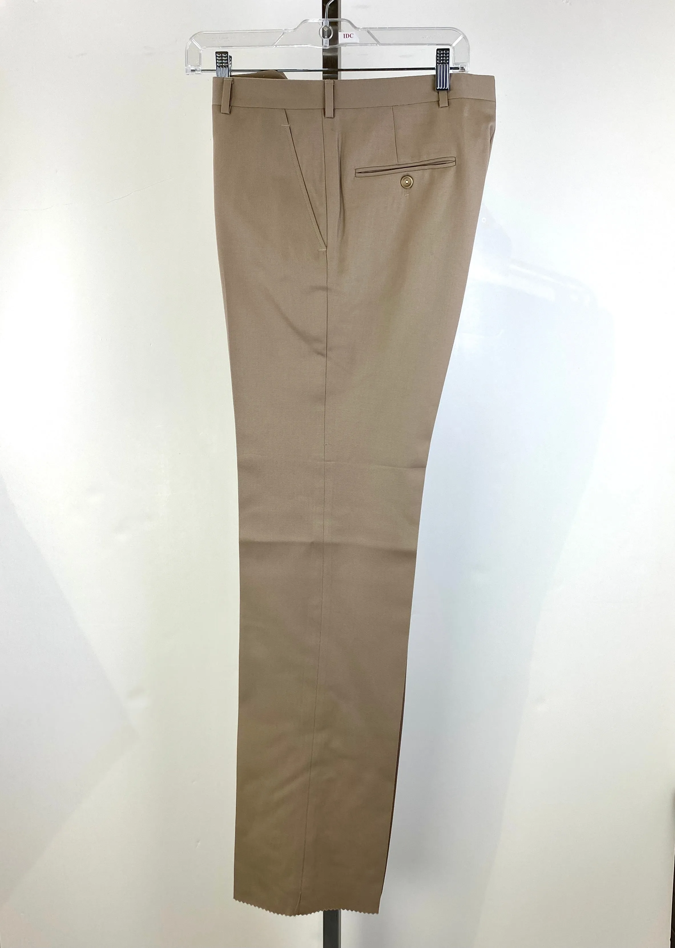 Vintage 1970s Deadstock Straight Wool Trousers, Men's Beige Slacks, NOS