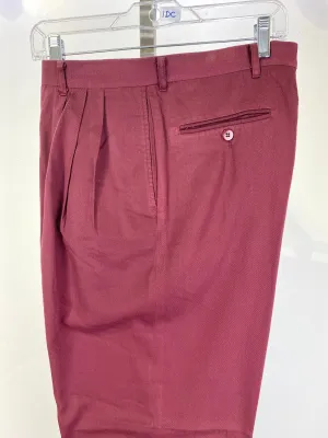 Vintage 1990s Deadstock Tencel Slacks, Men's Burgundy Carrot Trousers, NOS