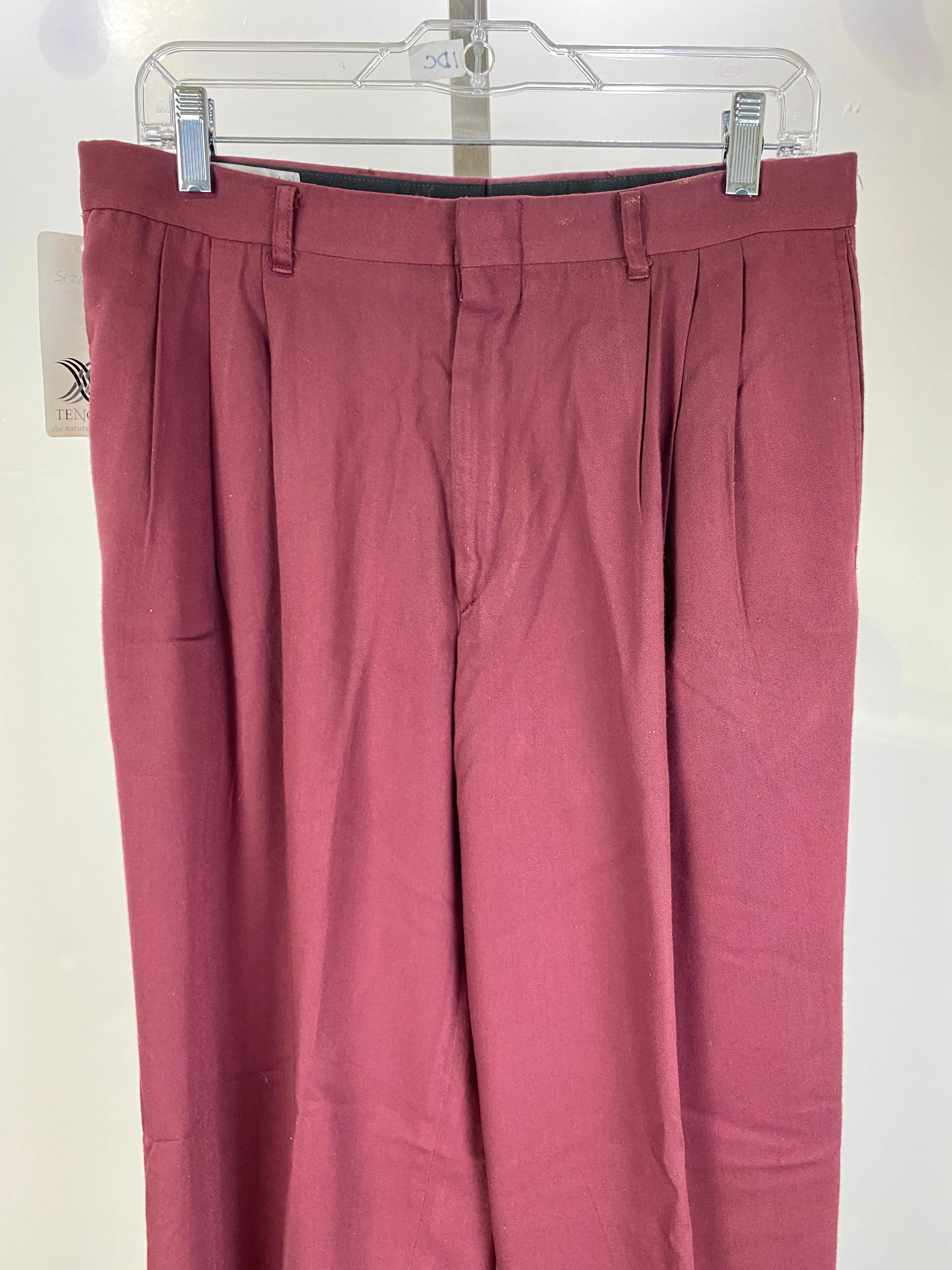 Vintage 1990s Deadstock Tencel Slacks, Men's Burgundy Carrot Trousers, NOS
