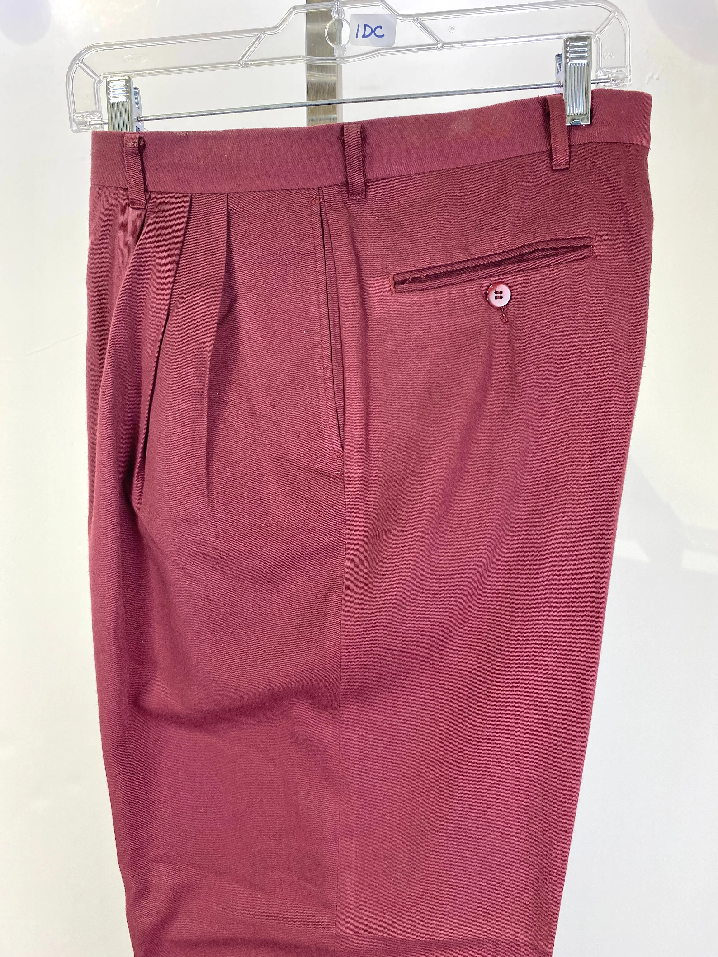 Vintage 1990s Deadstock Tencel Slacks, Men's Burgundy Carrot Trousers, NOS