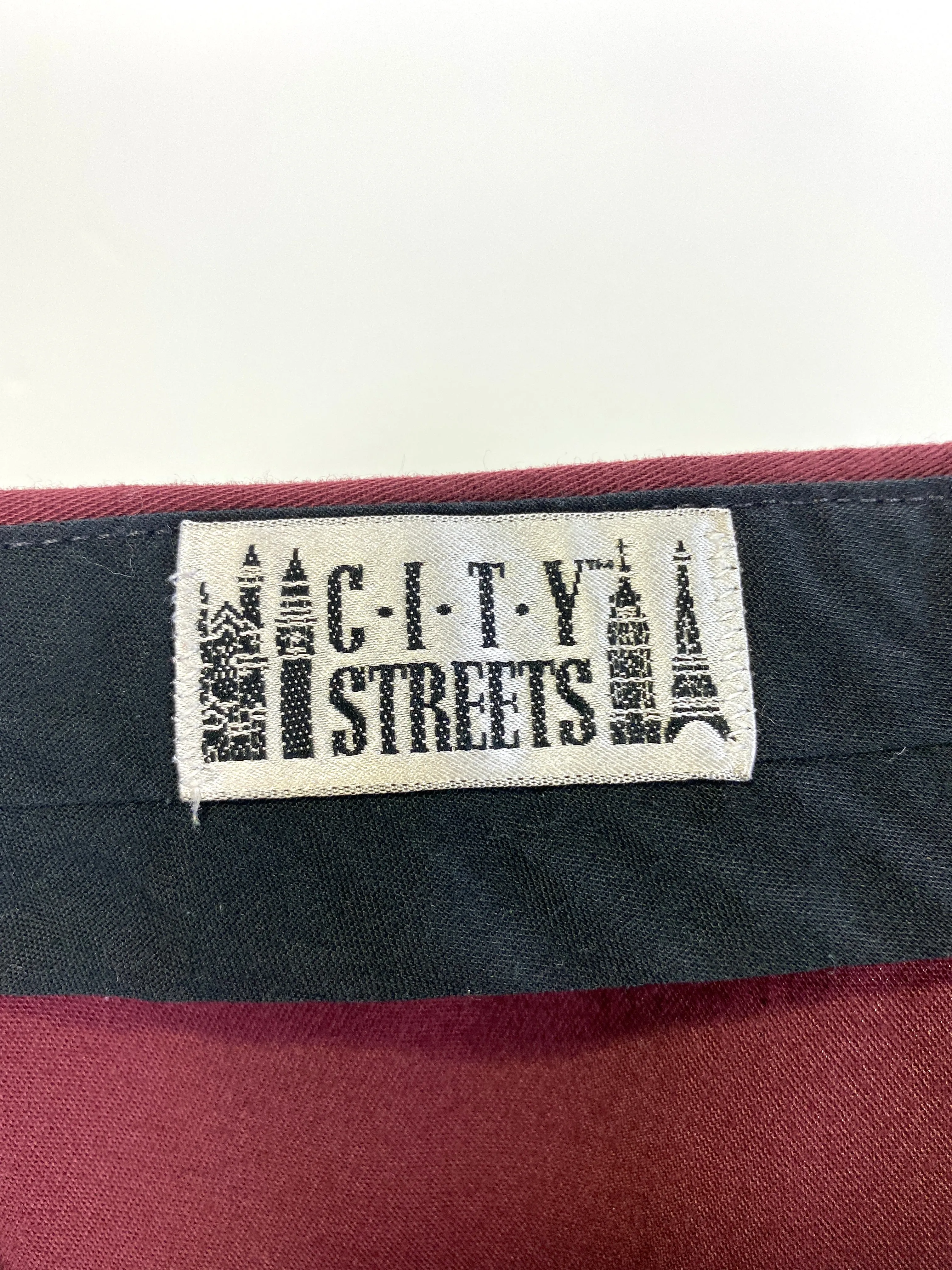 Vintage 1990s Deadstock Tencel Slacks, Men's Burgundy Carrot Trousers, NOS