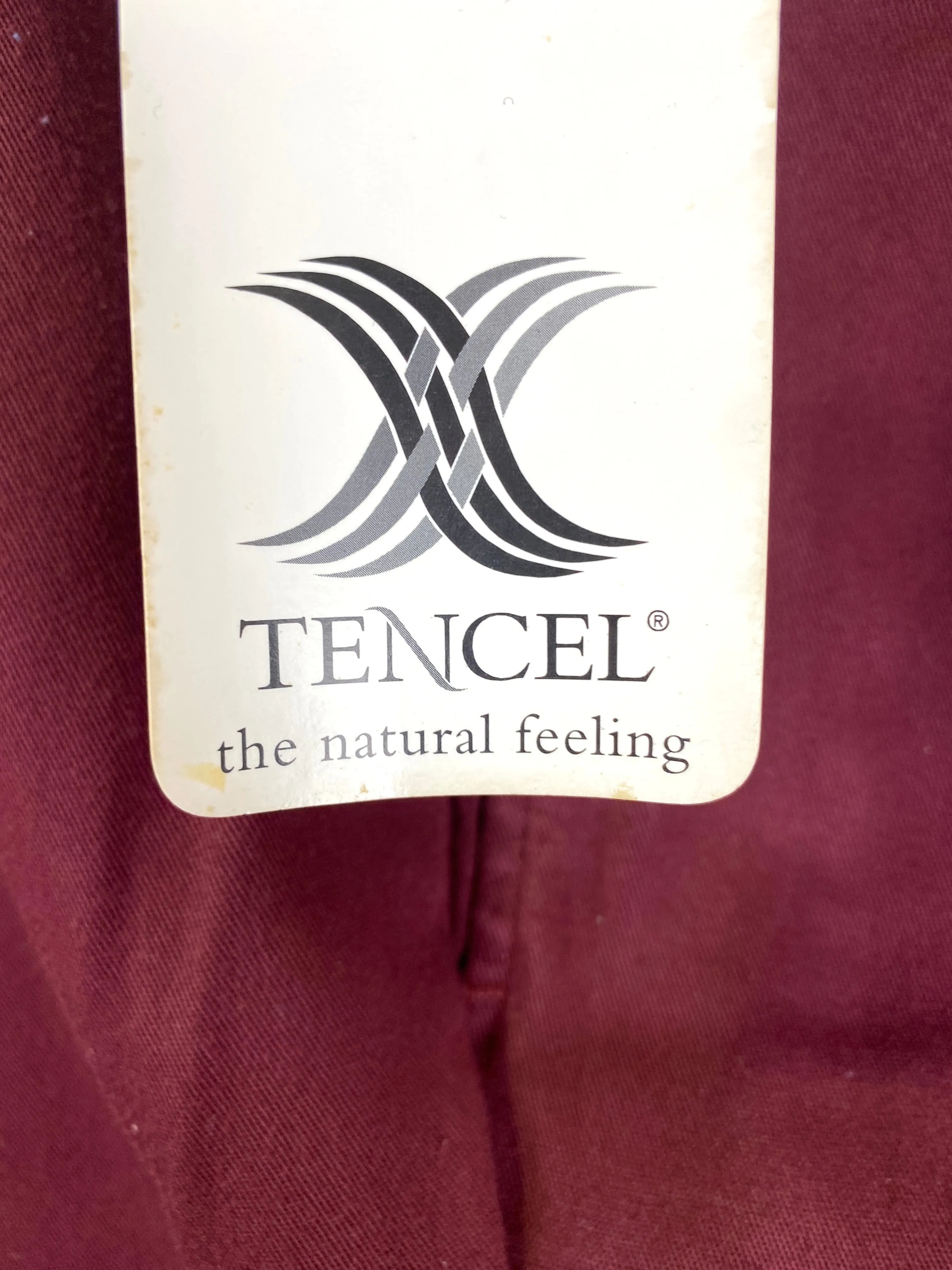 Vintage 1990s Deadstock Tencel Slacks, Men's Burgundy Carrot Trousers, NOS