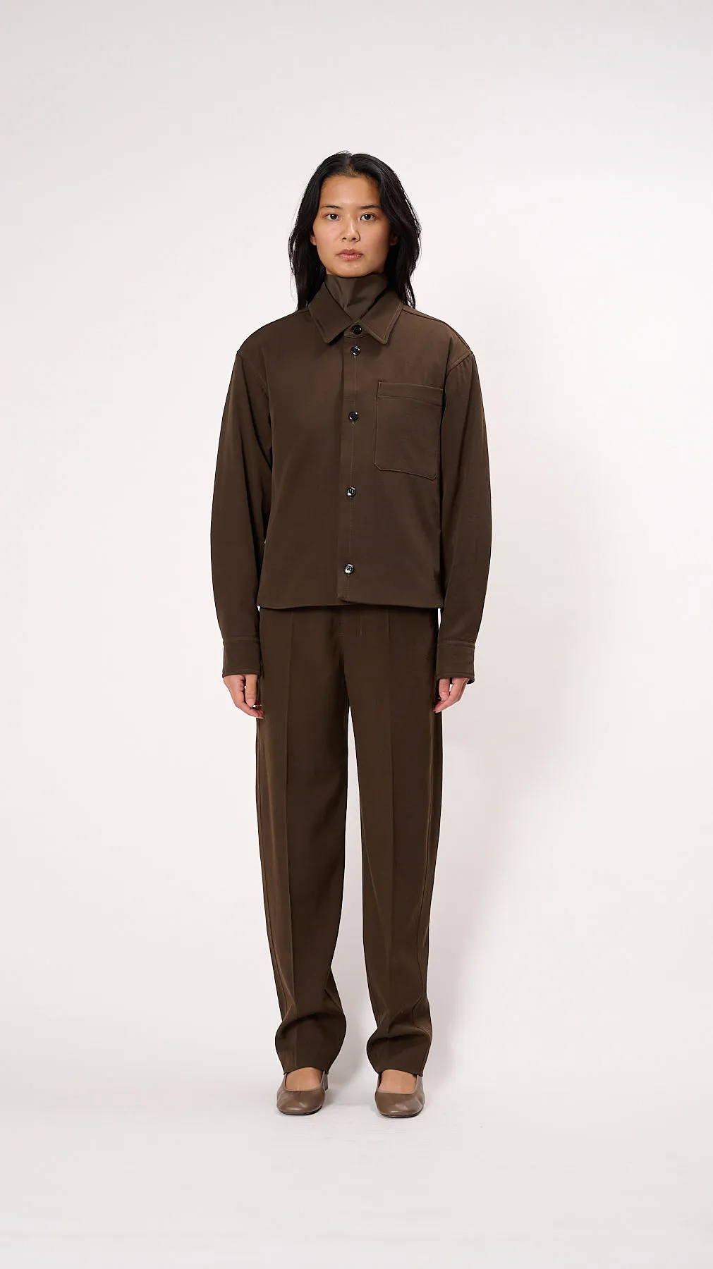 Wadded Overshirt in Kobicha Brown
