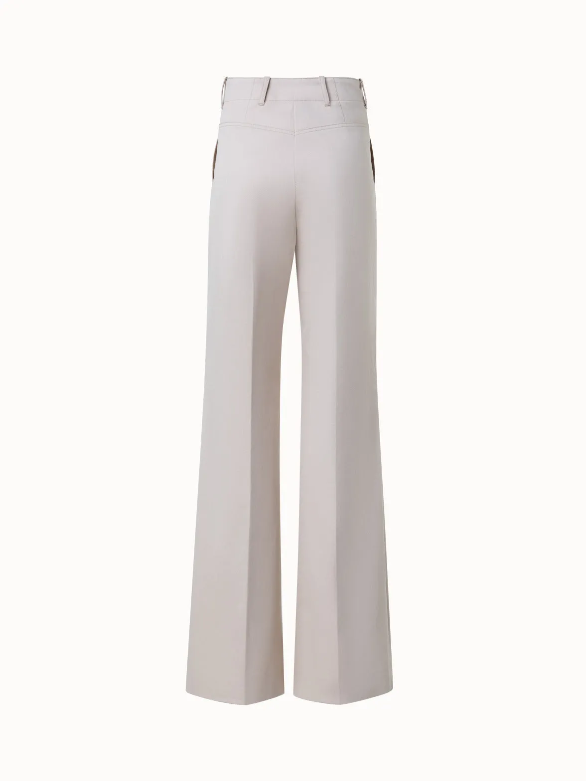 Wide Straight Cotton Gabardine Pants