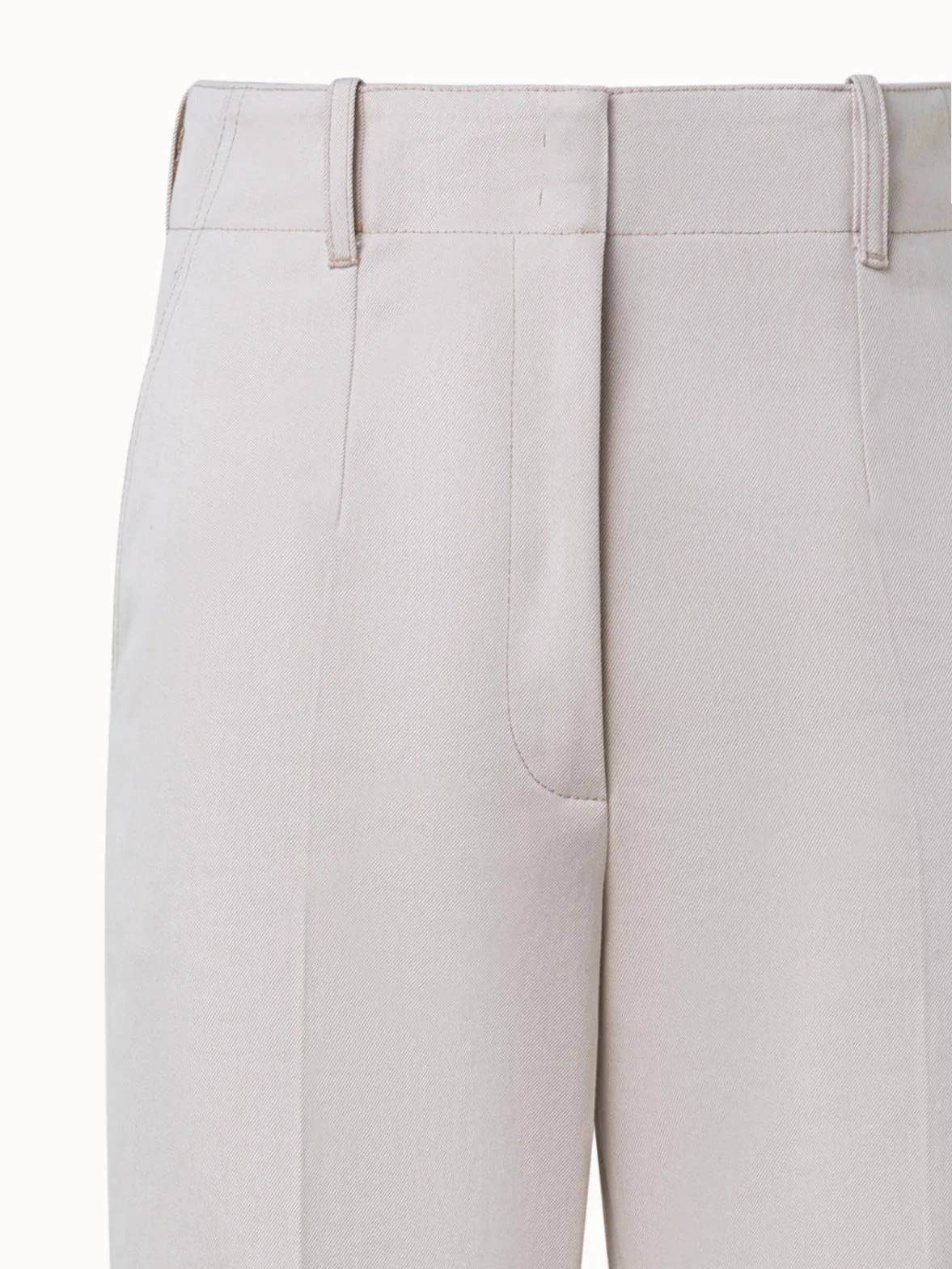 Wide Straight Cotton Gabardine Pants