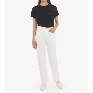 Women Cropped Straight Jeans - Ecru
