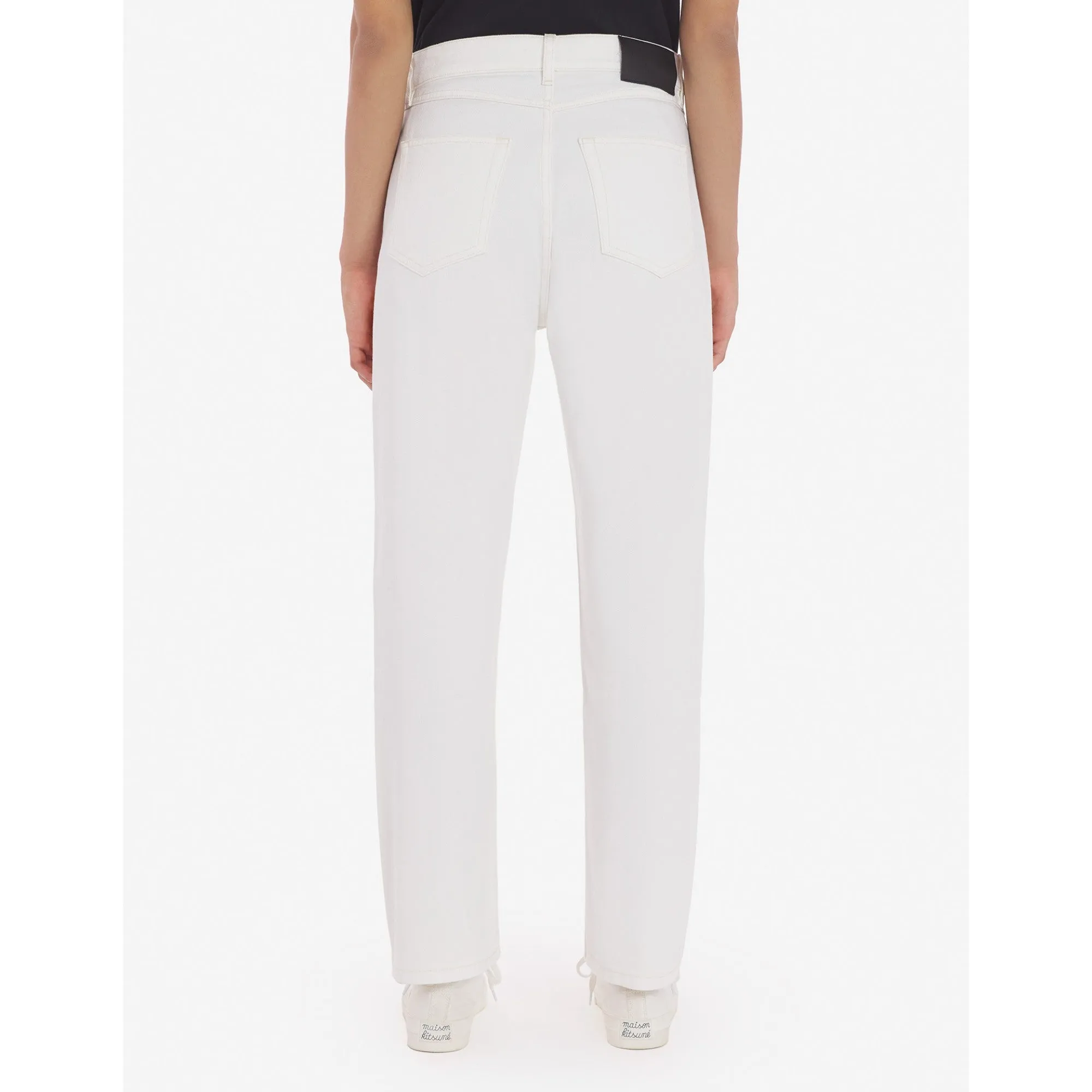 Women Cropped Straight Jeans - Ecru
