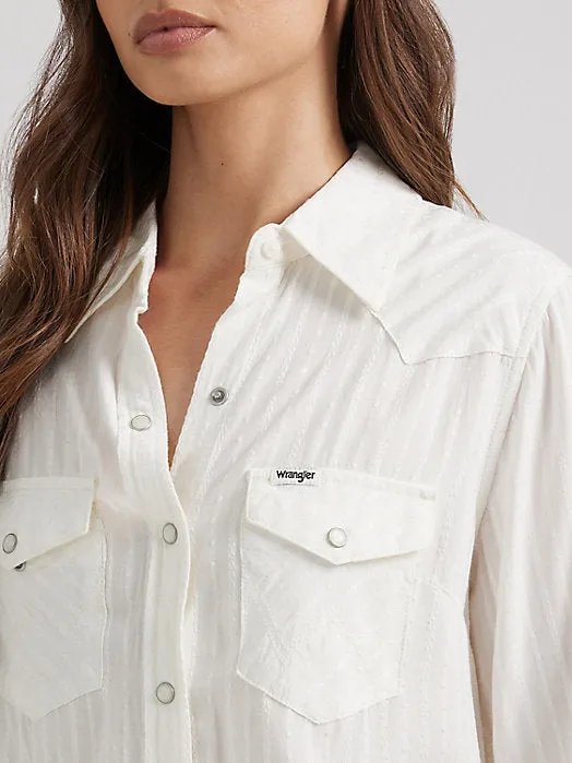 Wrangler Classic Western White Snap Up Women's