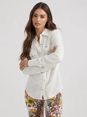 Wrangler Classic Western White Snap Up Women's