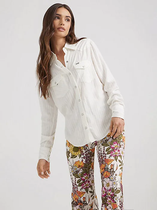 Wrangler Classic Western White Snap Up Women's