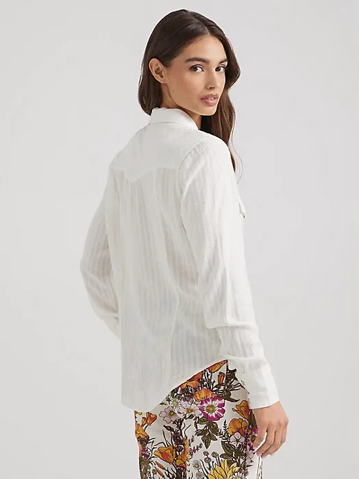 Wrangler Classic Western White Snap Up Women's