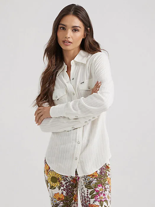 Wrangler Classic Western White Snap Up Women's
